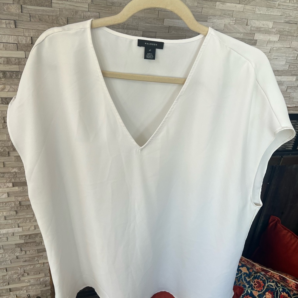 Halogen Women's Cream V-Neck Blouse